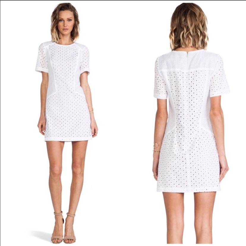 Trina Turk White Marquise Circle Eyelet Dress (Size 4)